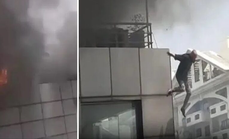 બેંગલુરુમાં બહુમાળી ઈમારતમાં લાગેલી આગની ઘટનામાં એક વ્યક્તિએ છત પરથી કૂદકો મારીને બચાવ્યો જીવ
